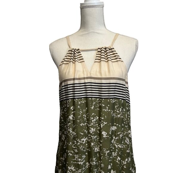 Prana Parisol Pocketed Scandi Chic Midi Dress Cargo Canopy Green & White Size XS - Picture 7 of 9